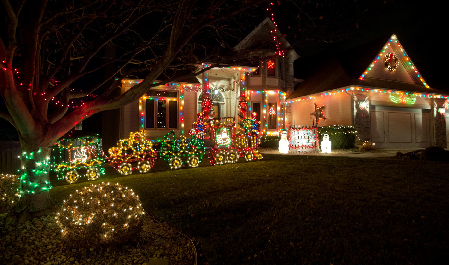 Christmas lights on display at 708 North Polk St. in Papillion.